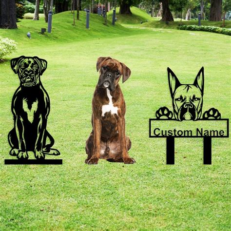 metal outdoor boxer dog sillouettes|Metal Boxer Dog Silhouette .